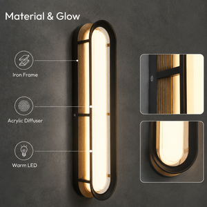 Applique murale LED acrylique décorative moderne pour extérieur, 24W, blanc chaud, IP65, étanche, pour jardin, véranda, villa, maison, hôtel - Product Image 4