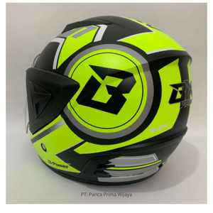Casque de moto jaune mat JP13 BXV de haute qualité | Certifié SNI | Casque ouvert adulte ABS à visière unique - Product Image 4