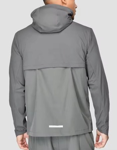 Chaqueta deportiva de lona ligera de fábrica de alta calidad con cuello levantado de poliéster con logotipo reflectante elegante para hombre - Product Image 6