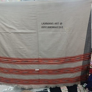 Écharpes longues en laine unisexes LAXMANS, design de créateur, motif de feuilles imprimé, 100x200cm, pour accessoires - Product Image 2