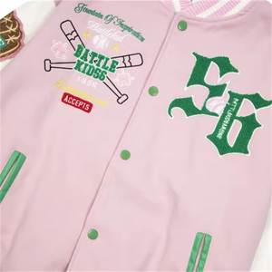 Veste universitaire pour homme avec broderie en chenille et conception de superposition douce adaptée à la mode quotidienne d'automne et d'hiver - Product Image 5