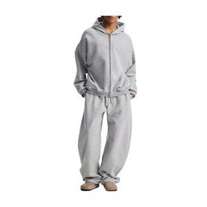 ชุดวิ่งลำลองฤดูหนาวแบบยูนิเซ็กซ์ สีตามสั่ง ผ้าฝ้ายฟลีซ 100% เสื้อฮู้ด กางเกงจ็อกเกอร์ ระบายอากาศได้ดี - Product Image 2