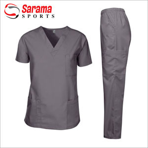 Vente flash : Uniformes d'hôpital personnalisés à col en V, blouses médicales, ensembles de blouses, hauts à manches courtes - Product Image 2