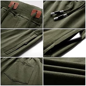 Pantalones Cortos Casuales de Trabajo para Hombre, Talla Grande, 100% Poliéster, Cintura Alta, Cierre con Cordón, Estilo Urbano, Ecológicos, Diseño Sólido - Product Image 3