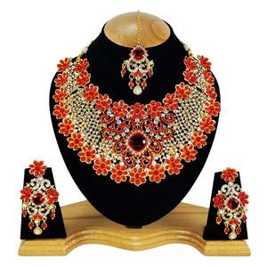 Vintage Style Flower Crystal Rhinestone Alloy Jewelry Set Necklace Earrings Headpiece Women Wedding Engagement Anniversary Party - Product Image 1