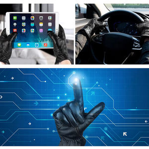 Guantes de moda de cuero de moda superior Producto transpirable de alta costura Guantes de moda de cuero de tacto ultra suave para hombres - Product Image 3