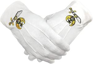 Gants de couleur blanche brodés en 100% coton fabriqués par des professionnels - Product Image 6
