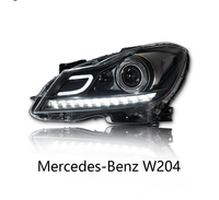 Phares à LED 12V modifiés pour Mercedes-Benz Classe C W204 (2011-2014) avec feux de jour dynamiques et clignotants séquentiels – Nouveauté