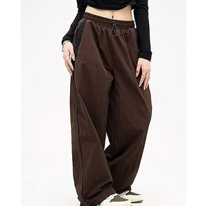 กางเกงวอร์มเอวสูงทรงแบ็กกี้เอวสูง, ผ้าฝ้ายเนื้อนุ่มผสมความหนาและน้ำหนักเบา - Product Image 4