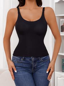 Top corto acanalado con cuello alto y logotipo personalizado, camisetas sin mangas de punto para mujer para entrenamiento, gimnasio, ropa deportiva - Product Image 3