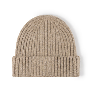 Bonnets en cachemire et laine tricotés en gros, logo personnalisé, rayures classiques, unisexe, bonnets en tricot personnalisés - Product Image 5