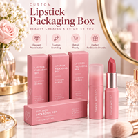 Boîte d'emballage personnalisée pour rouge à lèvres, boîte en papier cosmétique de luxe, logo personnalisé imprimé, boîte à rouge à lèvres, emballage de beauté en gros