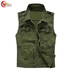 Hombres Invierno Nuevos Jeans Chaleco Color Sólido Casual Transpirable Jeans Chaleco Bajo Moq Transpirable Jeans Chaleco Para Hombres - Product Image 1