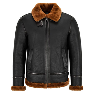 Bombardier haut de gamme personnalisé de haute qualité OEM Veste en cuir véritable pour hommes Broderie de manteau d'hiver en peau de chèvre vintage pour la moto - Product Image 3