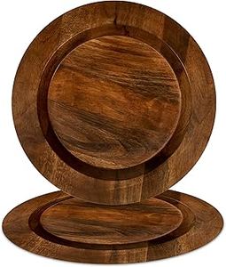 Assiette de chargeur en bois de haute qualité Restaurant Table à manger décorative alimentaire plaqué personnaliser la taille assiette de chargeur en bois conception personnalisée - Product Image 2