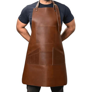 Handmade Cowhide Leather <b>Men's</b> Vest Style <b>Apron</b> Comfortable Strong Durable Adjustable for Workshop Chef BBQ Use - Product Image 1