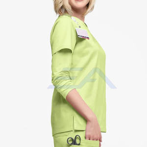 Nouveauté - Hauts classiques à col en V pour femmes - Couleurs et tailles personnalisables de haute qualité - Utilisation hospitalière - Product Image 3