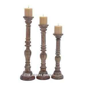 STAR CRAFTS INDE Bougeoir cylindrique en bois de décoration de mariage en gros fabriqué à la main bougie parfumée décorations de mariage - Product Image 1