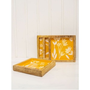 Super Oferta Posavasos de madera de mango hechos a mano con el mejor posavasos de utensilios de cocina impresos con esmalte para vajilla y uso de mesa - Product Image 1