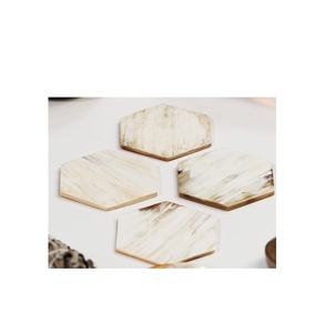Buffalo Horn <b>Coasters</b> for Home & Restaurant Decor at Wholesale Prices Natural <b>White</b> Color - Product Image 5
