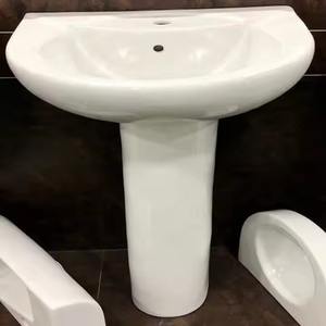 Vistaar Lavabo en céramique en forme de dauphin avec piédestal Articles sanitaires de qualité en marbre pour usage hospitalier - Product Image 4