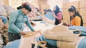 Organic 100% Jute Fabric Shopping Tote Eco-Friendly Recycled Beach Bag Beautiful Lace Design for Women Handmade Jute Fabric - Product Image 3