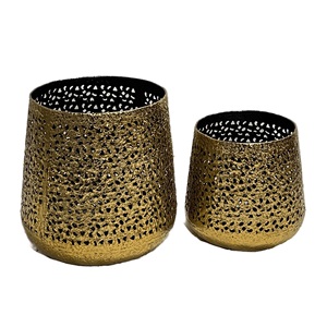 Juego de 3 jarrones de mesa facetados negros y dorados para vajilla navideña y decoración de sala de estar para el hogar, macetas y jardineras elegantes - Product Image 4