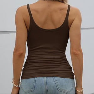 Top corto de algodón con logotipo personalizado, ropa de entrenamiento de gimnasio de color sólido, Top corto de secado rápido para mujer, camisetas sin mangas para mujer fabricadas por Dressports - Product Image 3