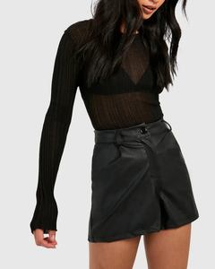 Breathable Design Low MOQ Fully Customized Leather <b>Women</b> <b>Biker</b> <b>Shorts</b> High Quality Quick Dry Elastic Waist Professionally - Product Image 1