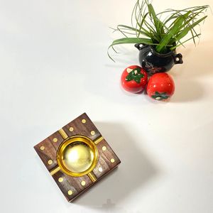 Cenicero cuadrado de madera hecho a mano, cenicero de madera artesanal para cigarros, cenicero artesanal de madera al por mayor - Product Image 5