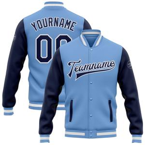Vente en gros dans l'industrie directe, blouson d'hiver décontracté blanc Aqua-White, veste à fermeture éclair Letterman - Product Image 3