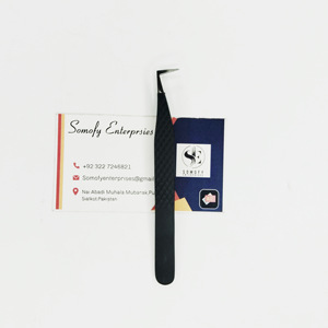 แหนบปลายเงินสีดำด้านยาวไฟเบอร์ผลิตภัณฑ์สเตนเลส90องศา - Product Image 3