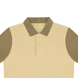 Camisa Polo Beige para Hombre con Mangas Marrones, Elegante, Informal, de Algodón, Cómoda, de Manga Corta, a la Moda - Product Image 6