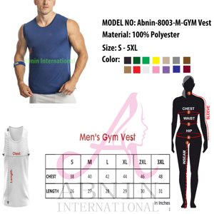 Wholesale Lightweight Men's Tank Top Sleeves Activewear Plus Size <b>Vests</b> Breathable Gym <b>Vest</b> with Washed Technics Pakistani Style - Product Image 6