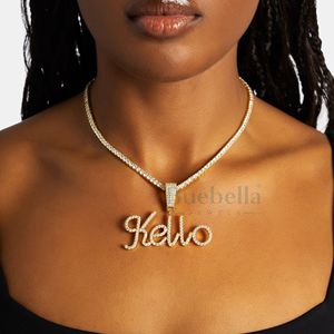 Personalizado 925 plata esterlina clásico escritura a mano colgante Moissanite diamante estilo Hip Hop collar con diseño personalizado - Product Image 3