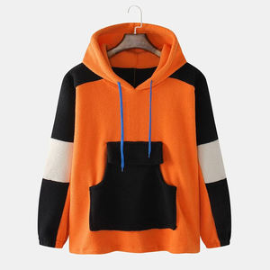 Wholesale Men's Winter Hoodies Orange <b>Black</b> Pullover Heavyweight Cotton/Polyester Fleece <b>Plain</b> Dyed High Quality Anti-shrink - Product Image 1