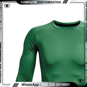 Customized Design Custom Printed Solid Knitted Wicking Rash Guards Men <b>Compression</b> <b>Shirt</b> - Product Image 4
