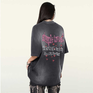 Nueva Camiseta de Verano 2025, la Más Vendida, Personalizada, de Alta Calidad, Ajustada, Estilo Urbano, para Hombre, Lavada al Ácido, Transpirable, de Seda/Algodón - Product Image 5