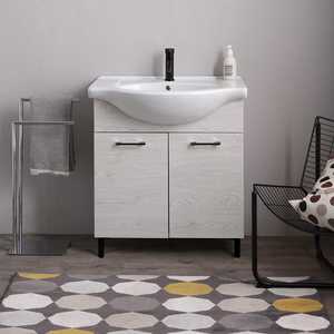 Koricini Oak White Modern Italian Design 75Cm <b>Floor</b> Standing <b>Bathroom</b> <b>Cabinet</b> MDF Material for Home Hospital Warehouse Hotel Use - Product Image 2