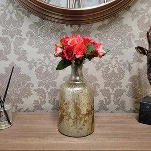 Vase décoratif artisanal en argent et or, décoration rustique pour la maison, pour cadeaux floraux, décoration de la maison, vase à fleurs, table, mariage - Product Image 1