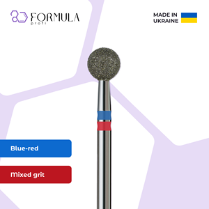 หัวเจียรเพชรประสิทธิภาพสูง ขนาด 5.5 มม. สีน้ำเงิน+แดง สำหรับทำเล็บเท้า ขจัดหนังกำพร้า และดูแลผิว - Product Image 1