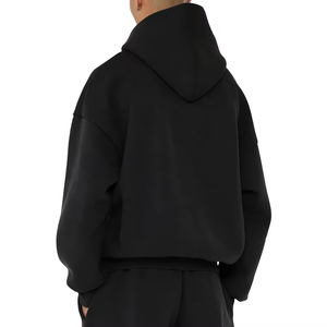 OEM ODM Plain Custom Fleece 500gsm Heavyweight Pullover Hoodies 100% Cotton Dropped Shoulders Oversized Men's Boxy Hoodie - Product Image 5