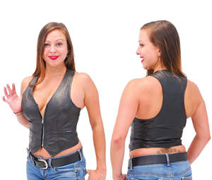 Chaleco de cuero de moda para mujer Tallas grandes Chaleco de cuero sin mangas para mujer de buena calidad - Product Image 4