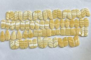 Par de piedras preciosas sueltas de cabujón de calcita amarilla de cristal Natural personalizado de alta calidad para la fabricación de joyas con tratamiento pulido - Product Image 2