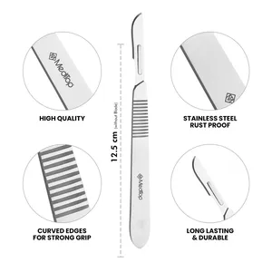 Poignées de scalpel Manche de scalpel en acier inoxydable N.3 12.5cm LAMES CHIRURGICALES SCALPEL POIGNÉE EN ACIER INOXYDABLE STÉRILE - Product Image 3