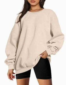 Sudaderas de gran tamaño de moda para mujer, sudaderas con capucha de lana, jersey de cuello redondo, nueva sudadera de algodón de alta calidad para mujer para inviernos - Product Image 6