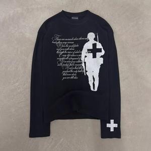 Custom Streetwear DTG Graphic 320 Gsm High Quality T <b>Shirt</b> Cotton <b>Thermal</b> Waffle Knit Long Sleeve - Product Image 1