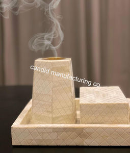 Mother of Pearl Bone Inlay Bakhoor <b>Incense</b> Burner Handmade <b>Agarwood</b> Burner with Ginger Bergamot Scents Home Use Packaged Boxes - Product Image 3