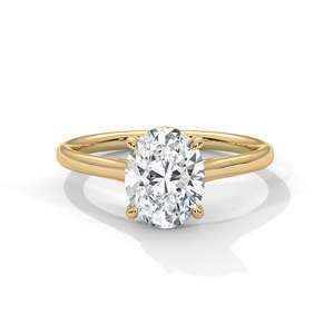 Bague de fiançailles solitaire ovale en diamant de laboratoire 2 carats, pureté VVS, or massif rose, jaune ou blanc, coupe ovale classique, cultivé en laboratoire - Product Image 2