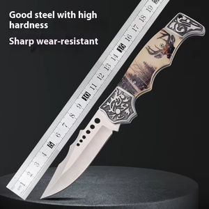 Couteau de poche pliable d'extérieur personnalisable de haute qualité, en acier Damas, imprimé, pour le camping, vente en gros OEM/ODM, fabriqué au Pakistan - Product Image 2